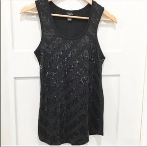 Rue21 black sequin tank top size small